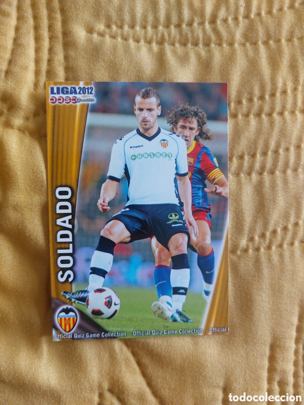Cromos de F&uacute;tbol: 75 SOLDADO VALENCIA MUNDICROMO QUIZ GAME 2011 2012 11 1