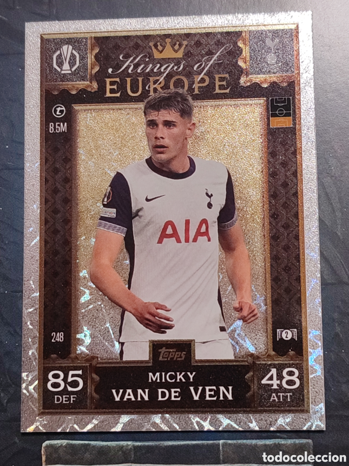 Cartes &agrave; collectionner de Football: 248 Micky van de Ven Tottenham Hotspur Kings of Europe Match Attax Extra 2024 2025 Topps