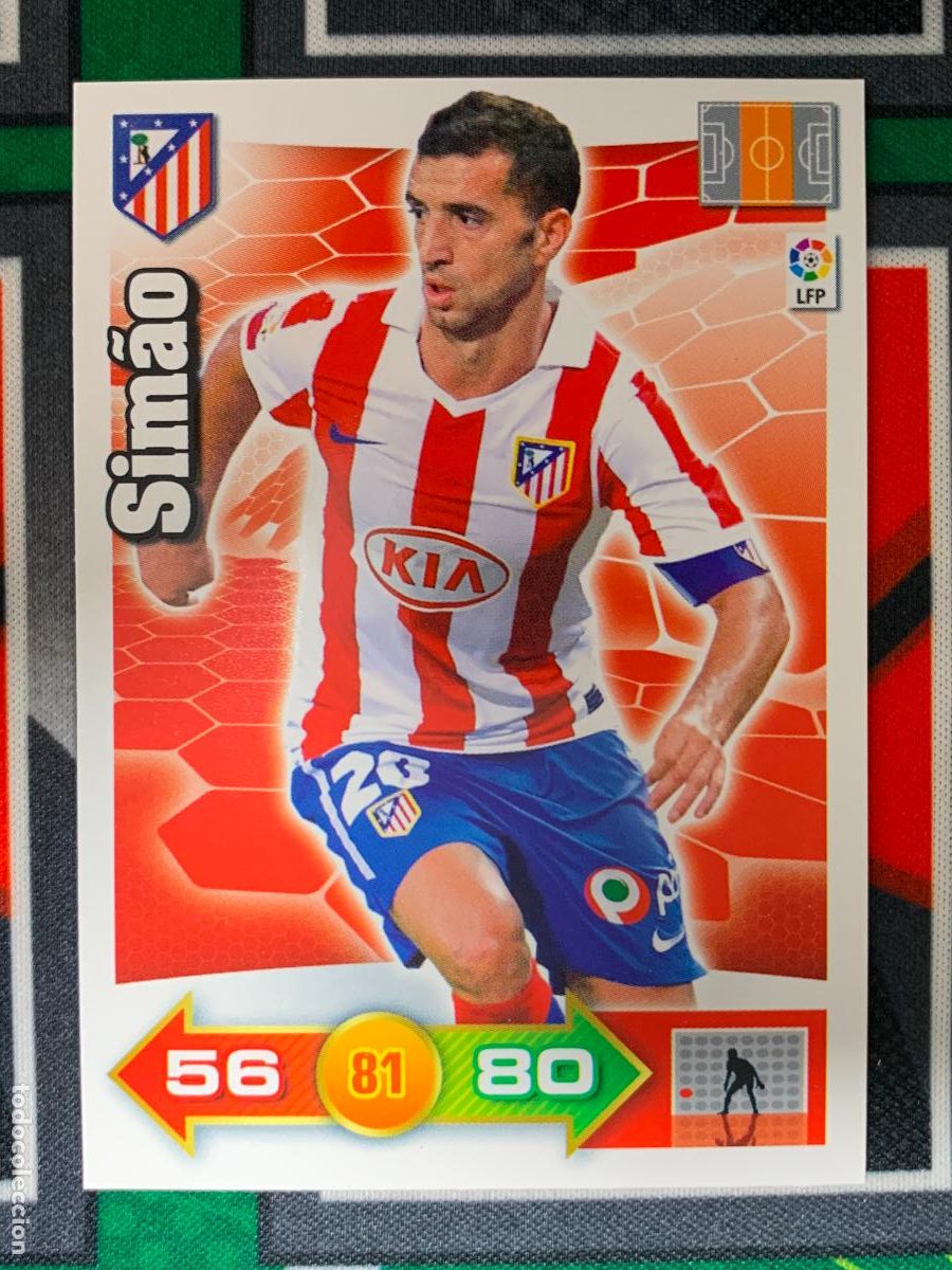 Cromos de f&uacute;tbol: 49 Simao Atl&eacute;tico Madrid Base card Adrenalyn XL 2010 2011 10 11 PANINI