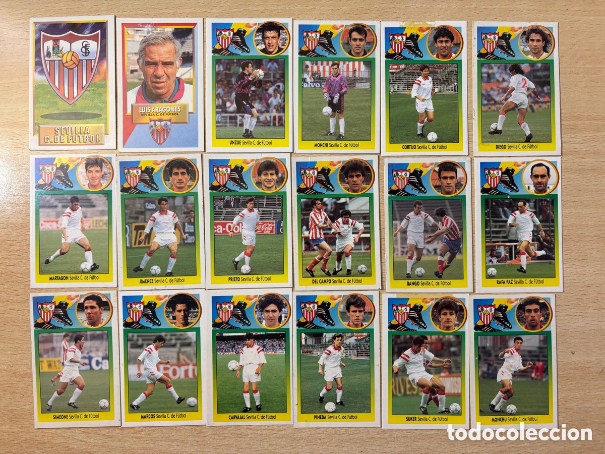 Cromos de F&uacute;tbol: 18 cromos Sevilla FC Ediciones Este 93/94 recuperados