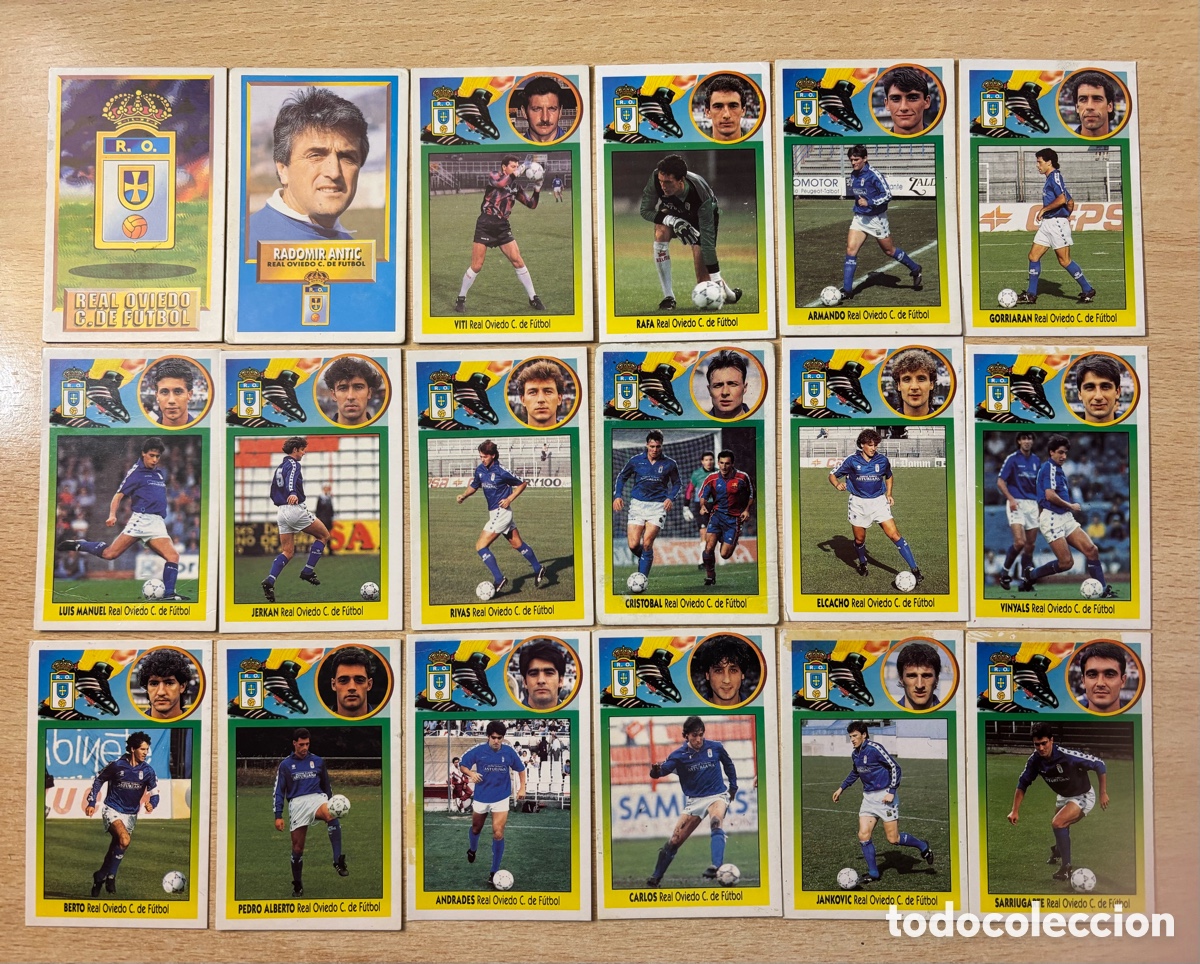 Fu&szlig;ball-Sticker: 18 cromos Real Oviedo Ediciones Este 93/94 recuperados