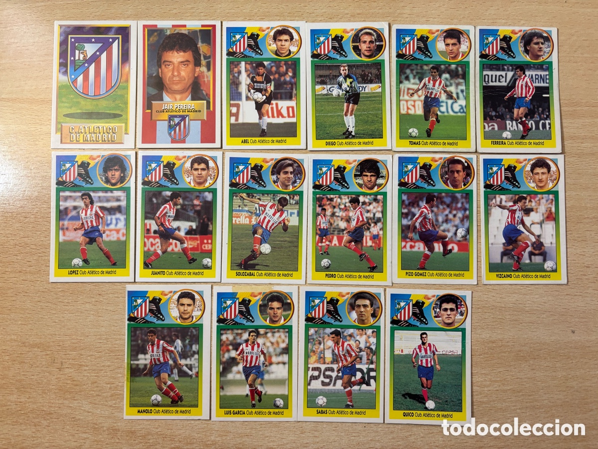 Cromos de f&uacute;tbol: 16 cromos Atl&eacute;tico de Madrid Ediciones Este 93/94 recuperados