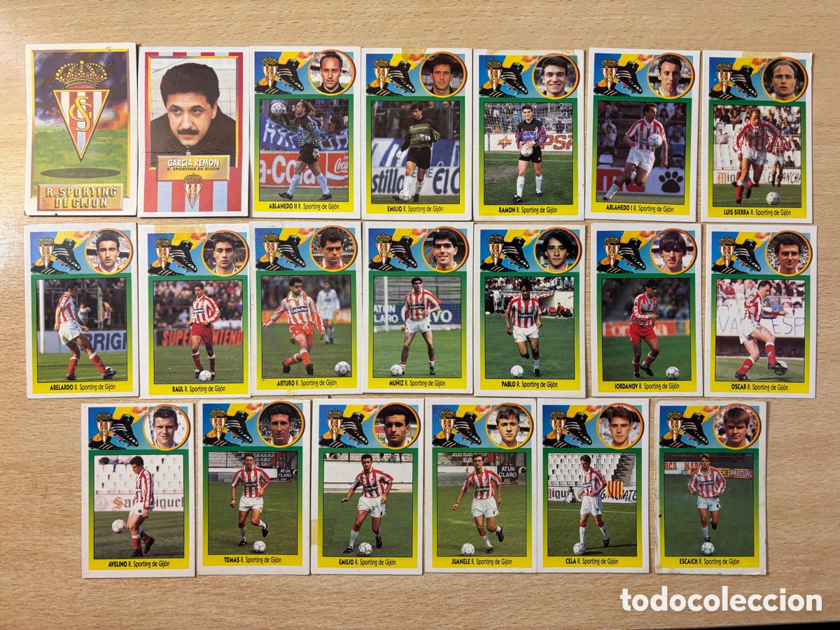 Cromos de F&uacute;tbol: 20 cromos Sporting de Gij&oacute;n Ediciones Este 93/94 recuperados