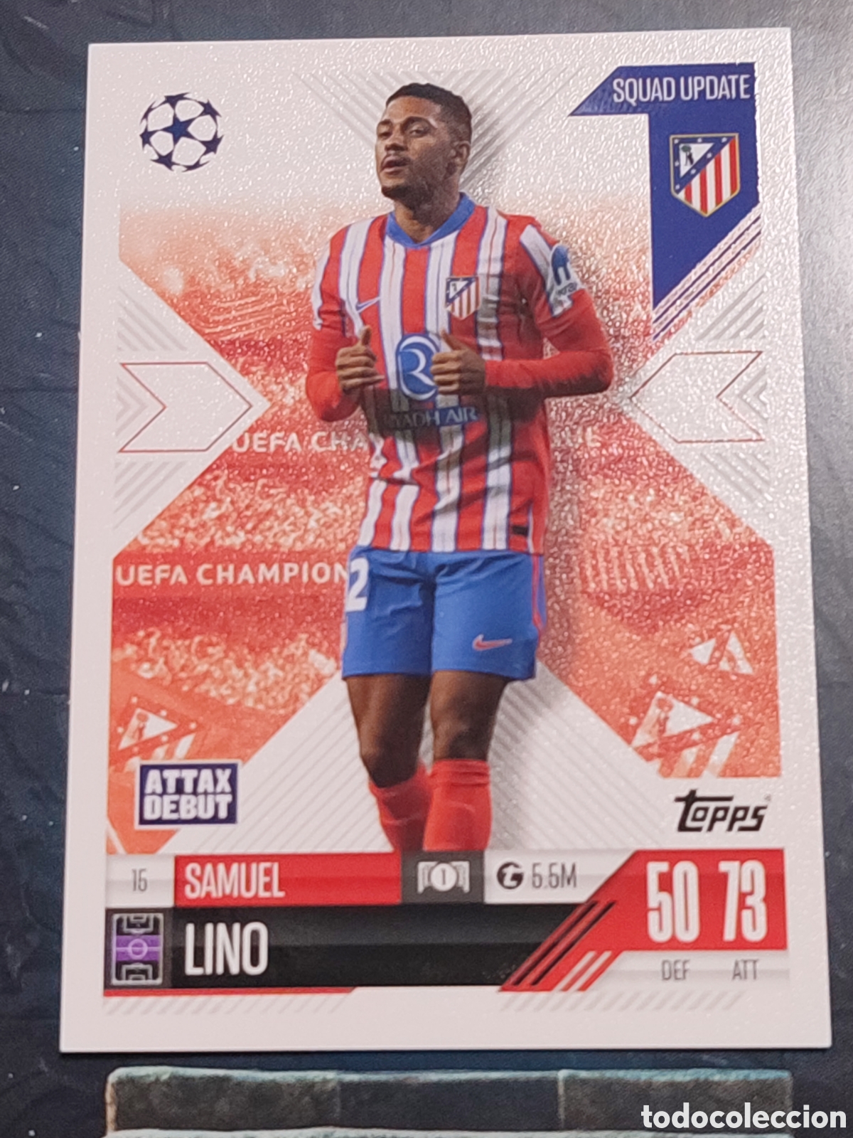 Cartes &agrave; collectionner de Football: 15 Samuel Lino Atl�tico de Madrid Squad Update Match Attax Extra 2024 2025 Topps