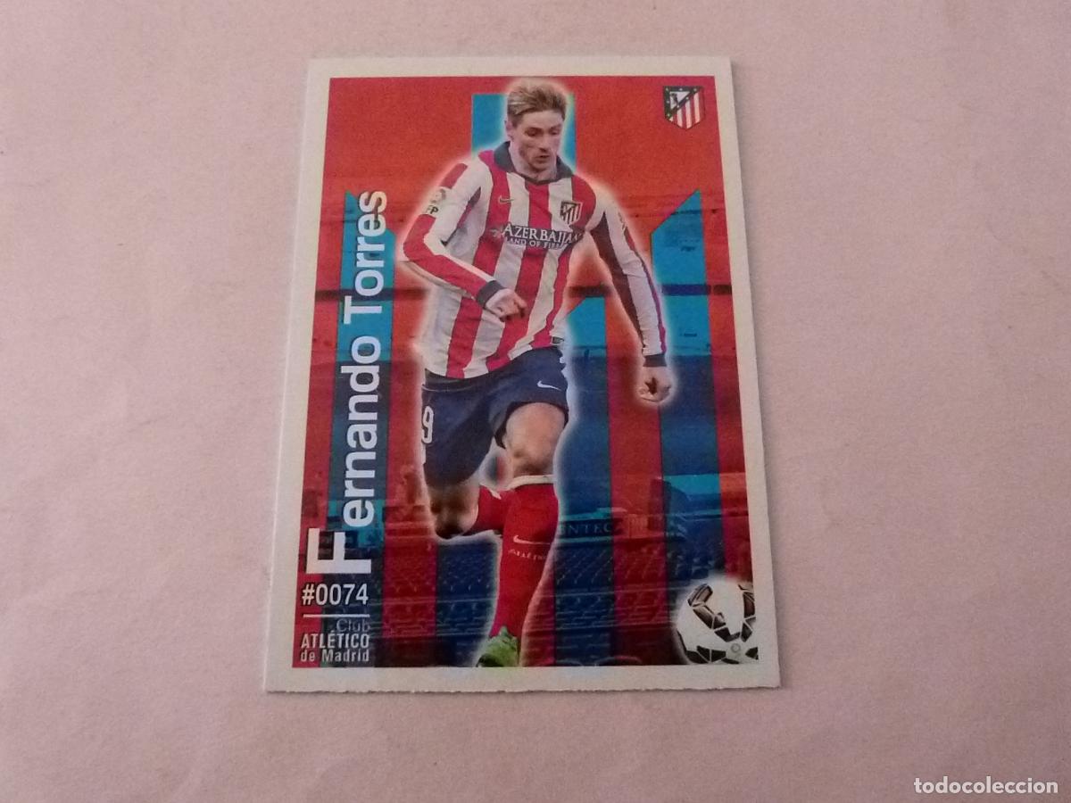 Cromos de f&uacute;tbol: TRADING CARD FUTBOL FERNANDO TORRES ATLETICO DE MADRID N&ordm; 74 FICHAS LIGA MUNDICROMO 2015-2016/15-16