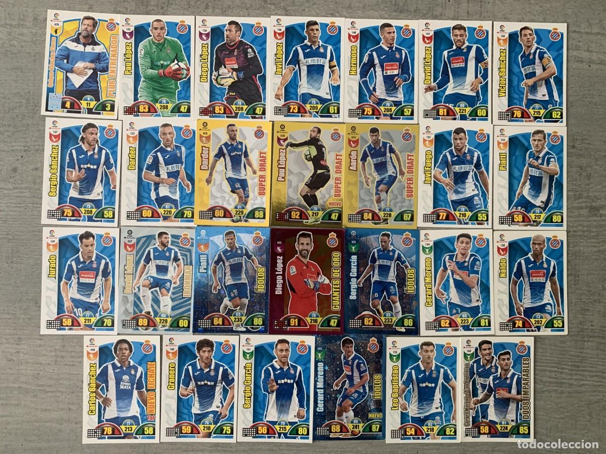 Cromos de f&uacute;tbol: LOTE DE CROMOS DE FUTBOL ADRENALYN DEL ESPA&Ntilde;OL TEMPORADA 2017/18
