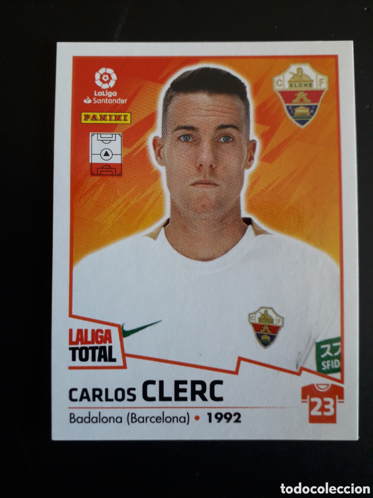 Football Stickers: CLERC ELCHE N&deg; 163 LALIGA TOTAL 22 23 2022 2023 PANINI SIN PEGAR PEDIDO M&Iacute;NIMO 3&euro;
