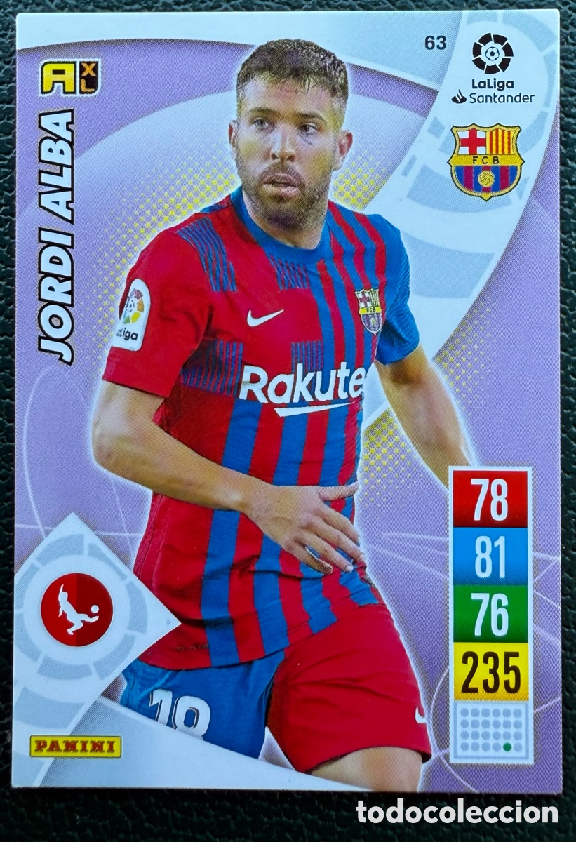 Figurine di Calcio: 63 JORDI ALBA FC BARCELONA FICHAS ALBUM ADRENALYN XL 2021 2022 21 22