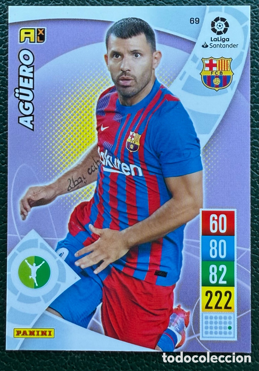 Figurine di Calcio: 69 AG&Uuml;ERO FC BARCELONA FICHAS ALBUM ADRENALYN XL 2021 2022 21 22