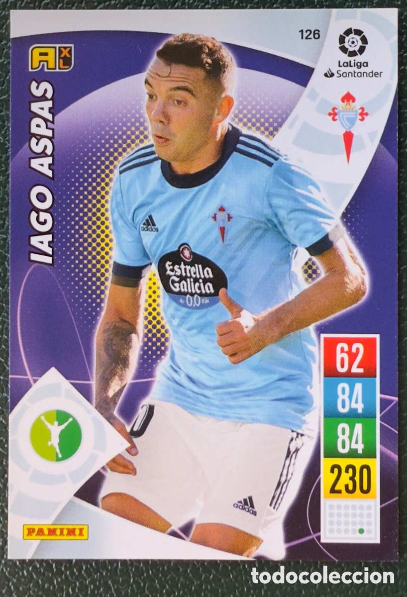 Fu&szlig;ball-Sticker: 126 IAGO ASPAS CELTA DE VIGO FICHAS ALBUM ADRENALYN XL 2021 2022 21 22