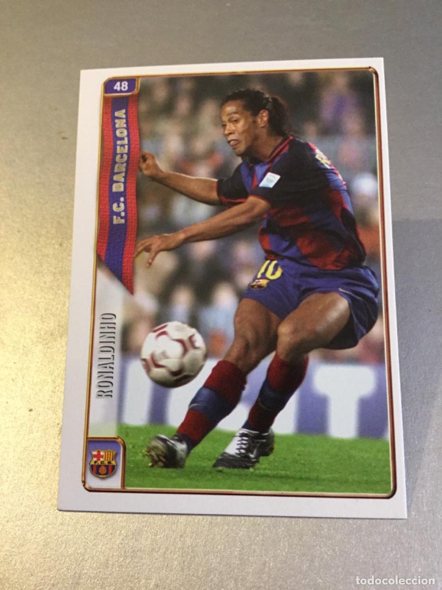 Cromos de F&uacute;tbol: CROMO 48 RONALDINHO F.C. BARCELONA CROMOS ALBUM MUNDICROMO FICHAS LIGA FUTBOL 2004 2005 04 05