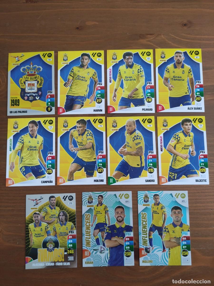 Football Stickers: ADRENALYN XL 2024-25. LOTE 11 CARTAS. UD. LAS PALMAS. SIN REPETIR. NUEVAS DE SOBRE