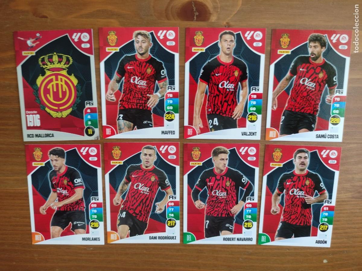 Football Stickers: ADRENALYN XL 2024-25. LOTE 8 CARTAS. RCD. MALLORCA. SIN REPETIR. NUEVAS DE SOBRE