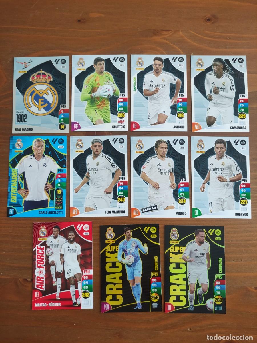 Football Stickers: ADRENALYN XL 2024-25. LOTE 11 CARTAS. R. MADRID. SIN REPETIR. NUEVAS DE SOBRE