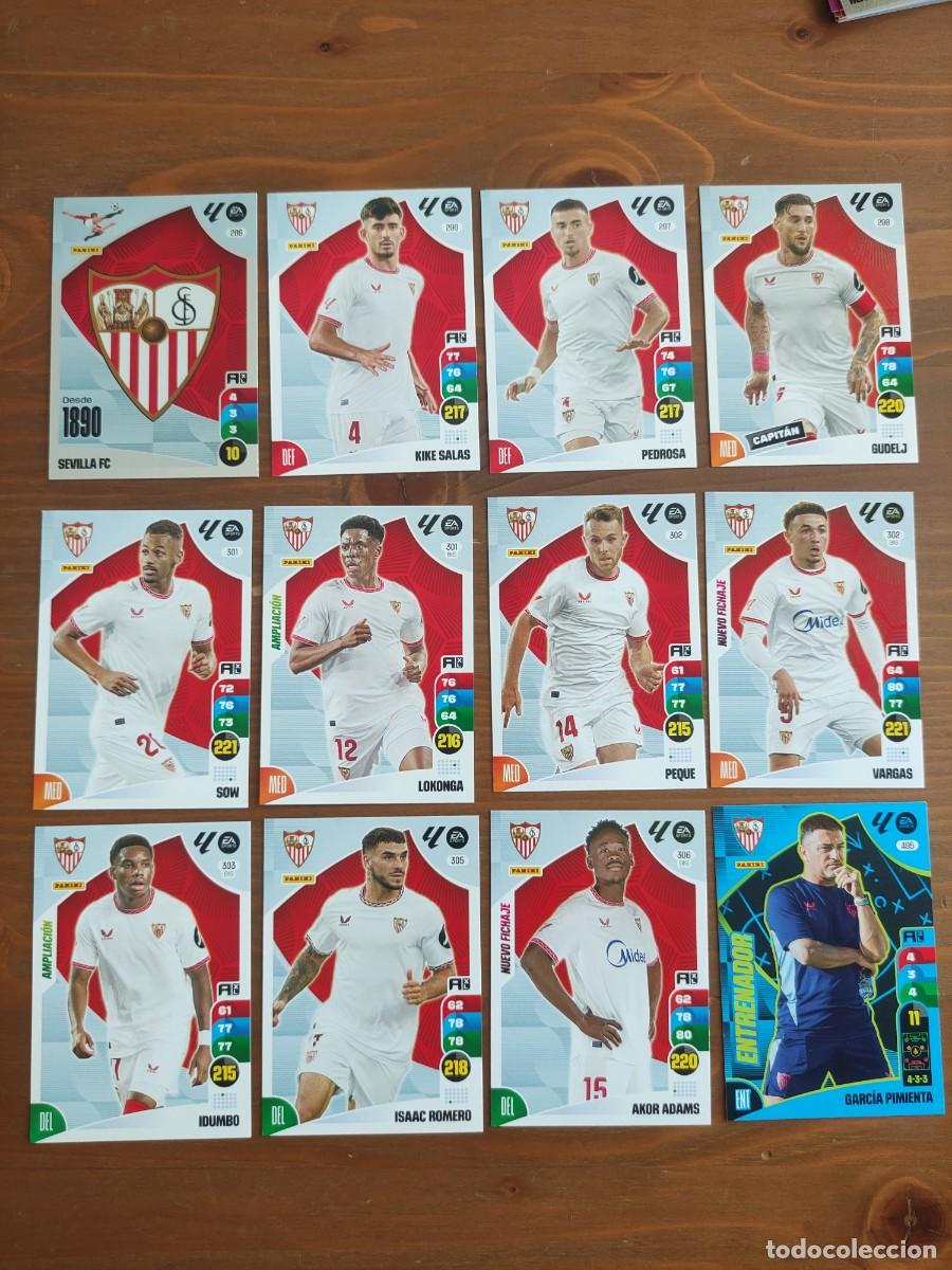 Football Stickers: ADRENALYN XL 2024-25. LOTE 12 CARTAS. SEVILLA. SIN REPETIR. NUEVAS DE SOBRE