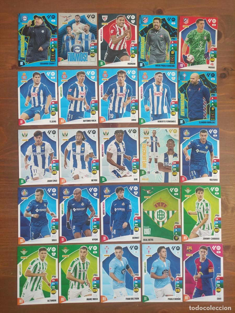 Cromos de F&uacute;tbol: ADRENALYN XL 2024-25. LOTE 25 CARTAS SIN REPETIR. NUEVAS DE SOBRE. LAS DE LAS FOTOS