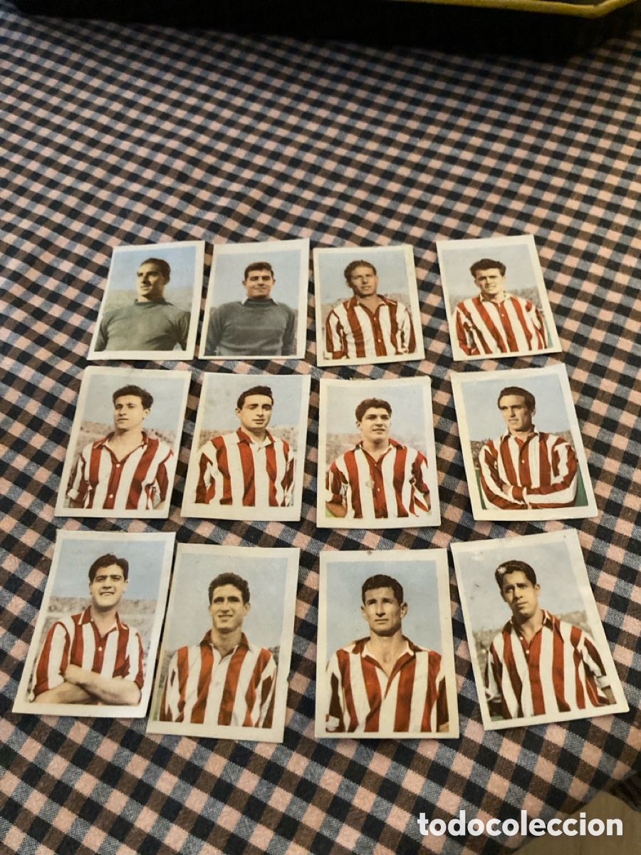 Cromos de F&uacute;tbol: Equipo completo Atletico Madrid 1954-55 chocolates monta&ntilde;a y Platino