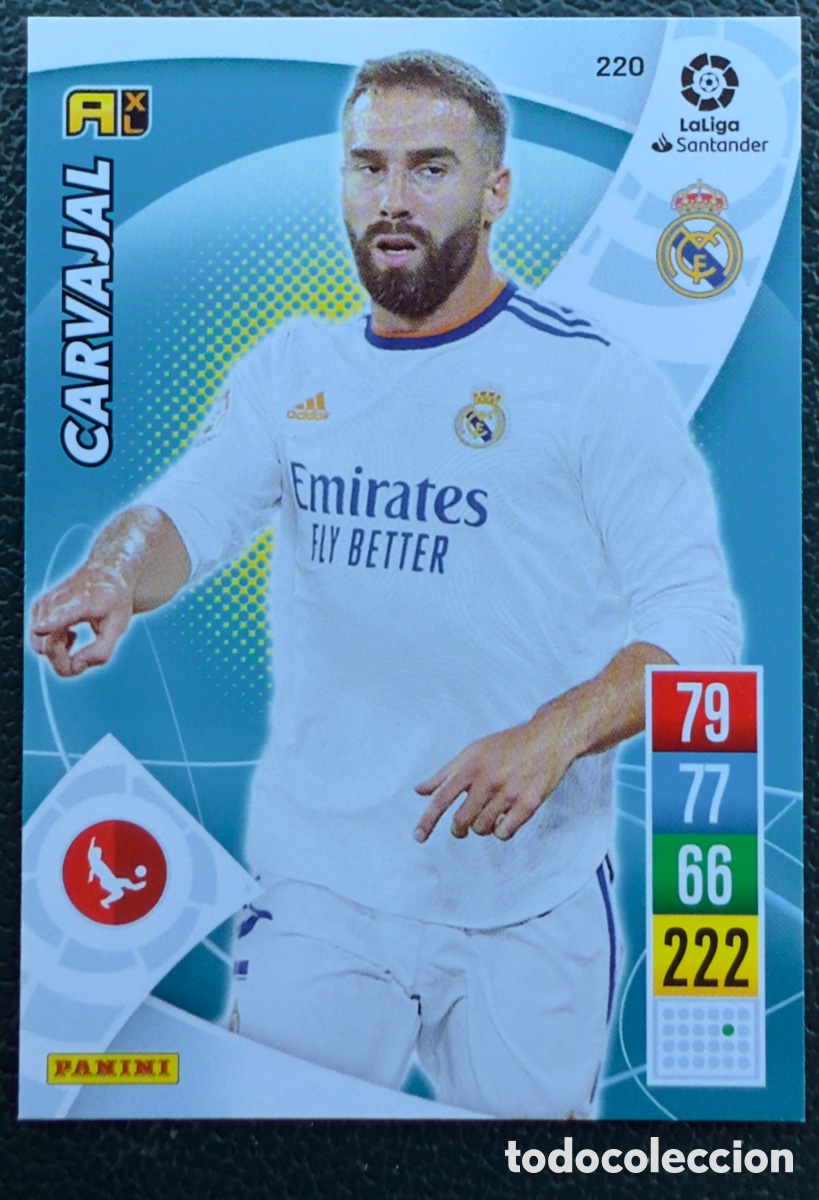 Cromos de F&uacute;tbol: 220 CARVAJAL REAL MADRID FICHAS ALBUM ADRENALYN XL 2021 2022 21 22