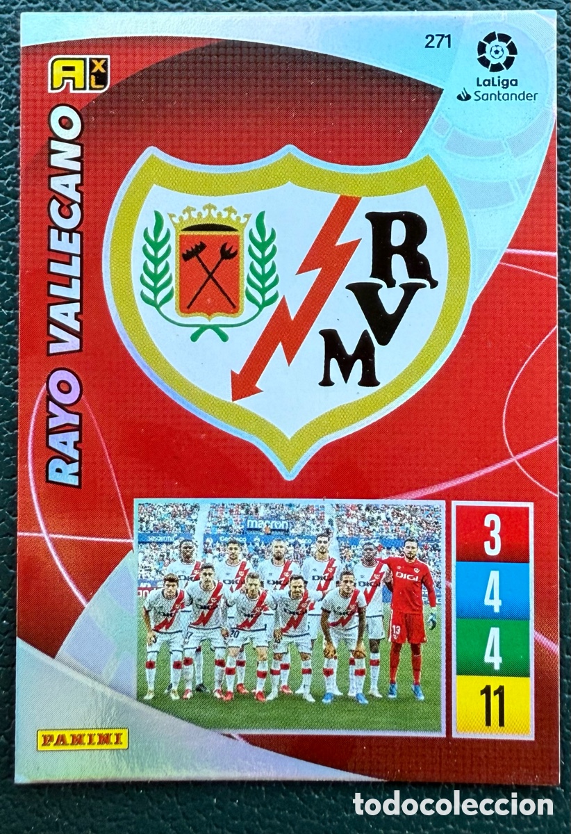 Fu&szlig;ball-Sticker: 271 ESCUDO RAYO VALLECANO FICHAS ALBUM ADRENALYN XL 2021 2022 21 22