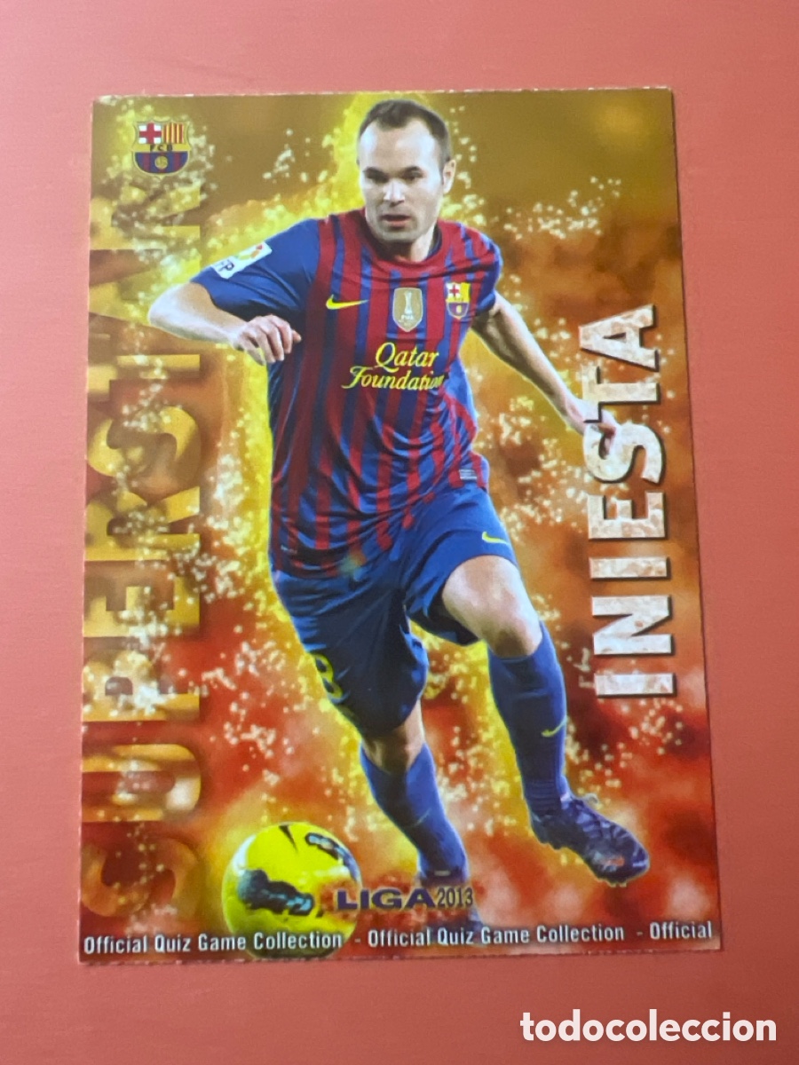 Figurine di Calcio: A211. Cromo Mundicromo QUIZ Las Fichas de la liga 2013 (2012/13) -INIESTA- SUPERSTAR n&uacute;mero 0052