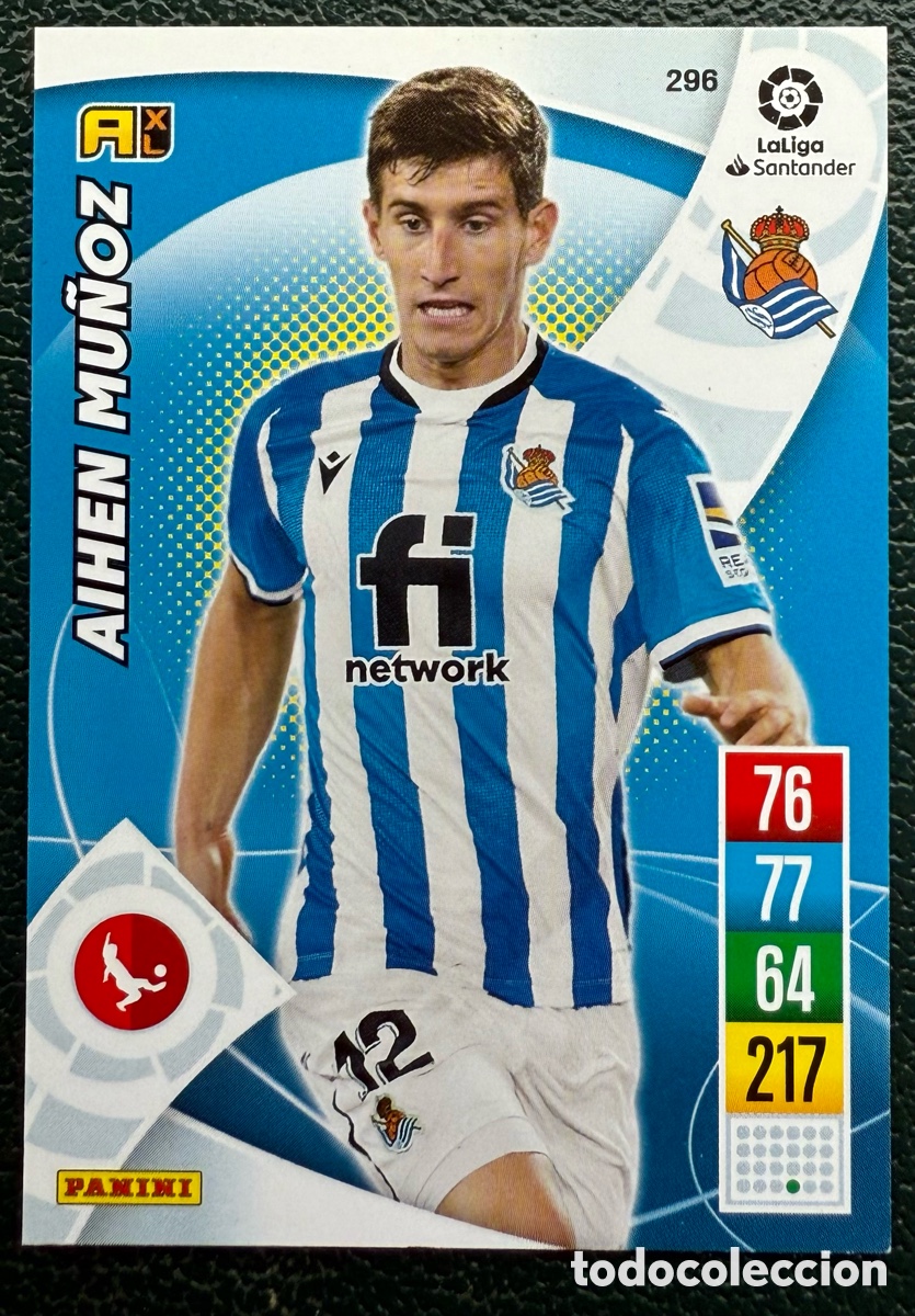 Fu&szlig;ball-Sticker: 296 AIHEN MU&Ntilde;OZ REAL SOCIEDAD FICHAS ALBUM ADRENALYN XL 2021 2022 21 22
