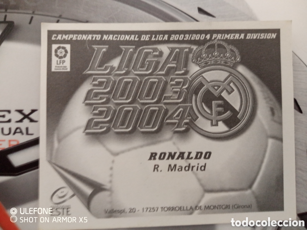 Cromos de f&uacute;tbol: Cromo Ronaldo fen&ocirc;meno - Foto 3