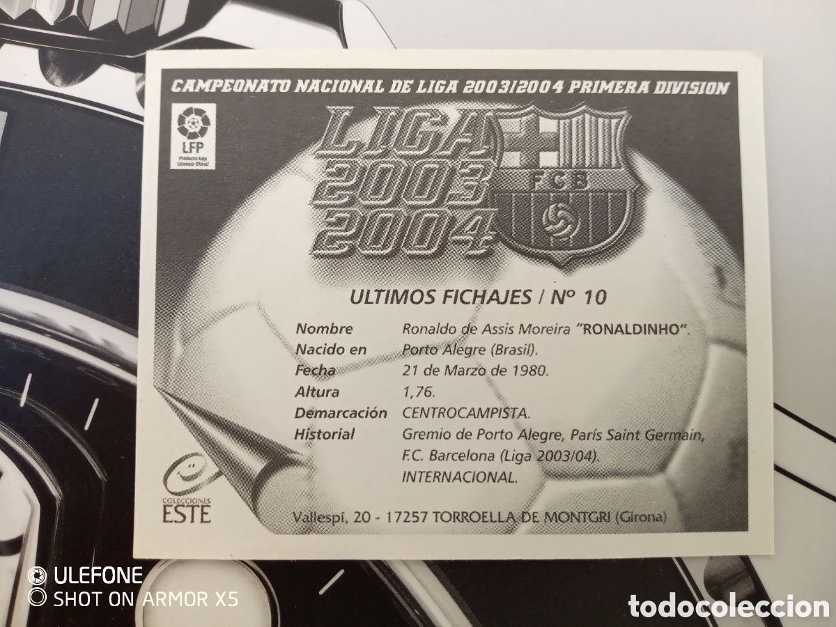 Cromos de f&uacute;tbol: Cromos RONALDINHO/BARCELONA - Foto 4