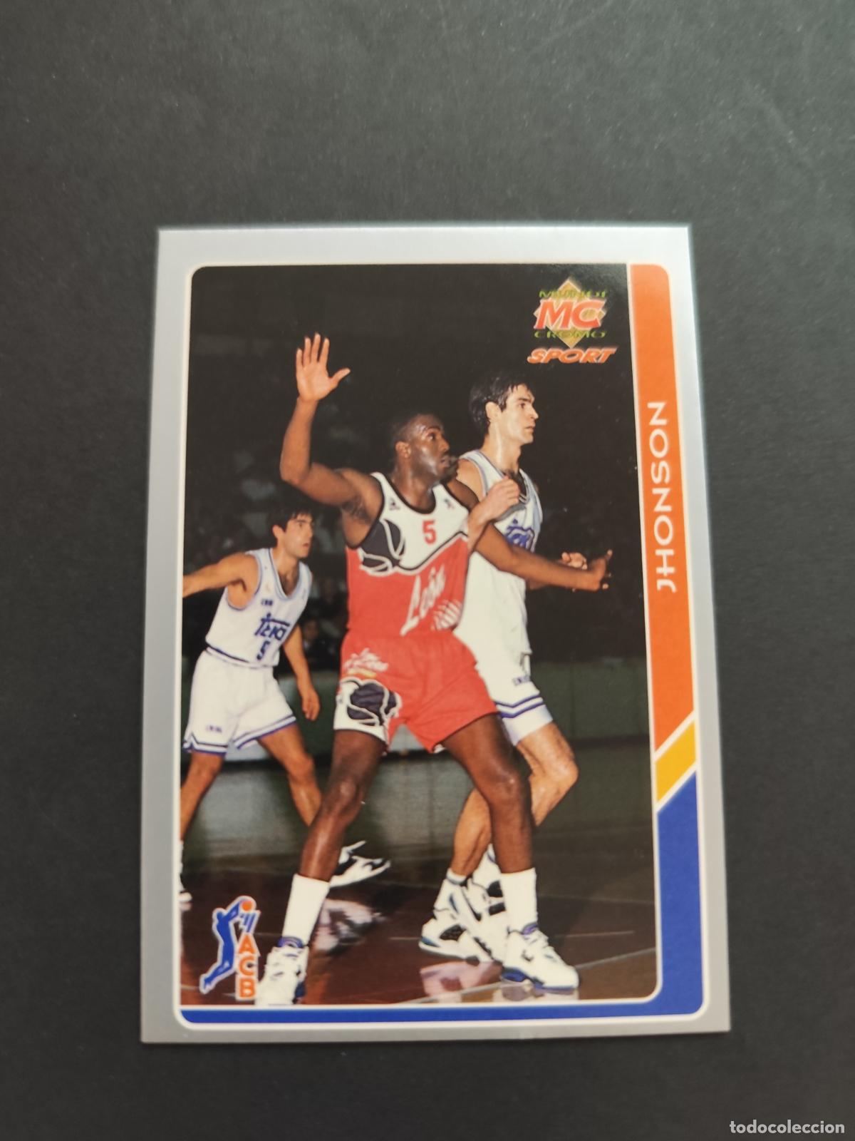 Fu&szlig;ball-Sticker: 143 JHONSON BALONCESTO LE&Oacute;N CB MUNDICROMO ACB 94 95 1994 1995