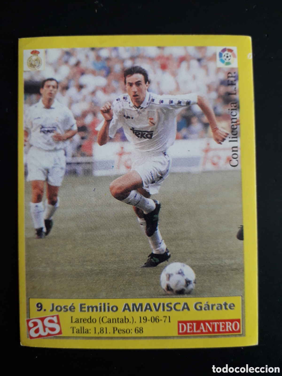 Cartes &agrave; collectionner de Football: AMAVISCA REAL MADRID N&deg; 9 DIARIO AS LIGA 1995 1996 95 96 SIN PEGAR PEDIDO M&Iacute;NIMO 3&euro;