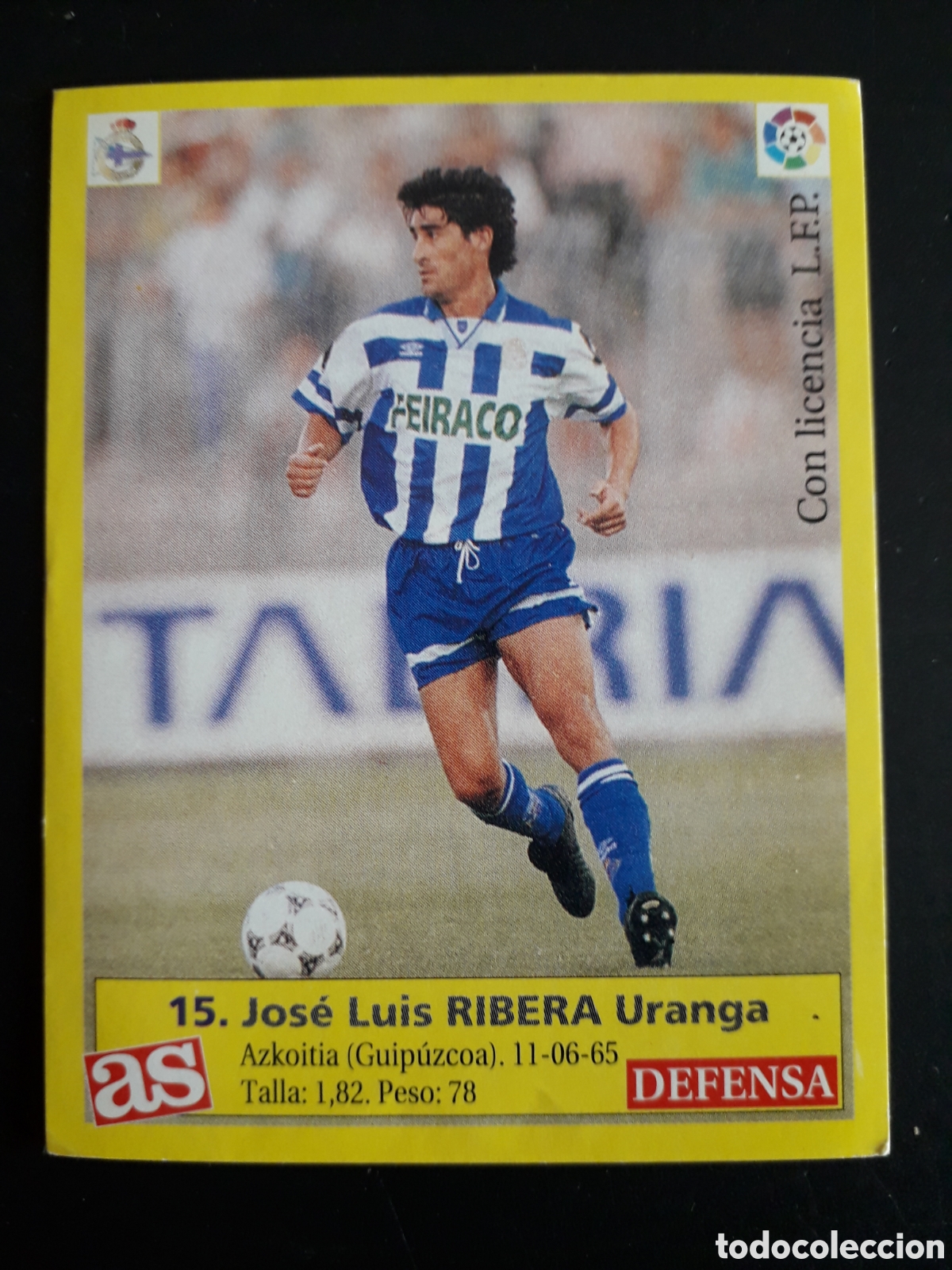 Cartes &agrave; collectionner de Football: RIBERA DEPORTIVO DE LA CORU&Ntilde;A N&deg; 15 DIARIO AS LIGA 1995 1996 95 96 SIN PEGAR PEDIDO M&Iacute;NIMO 3&euro;