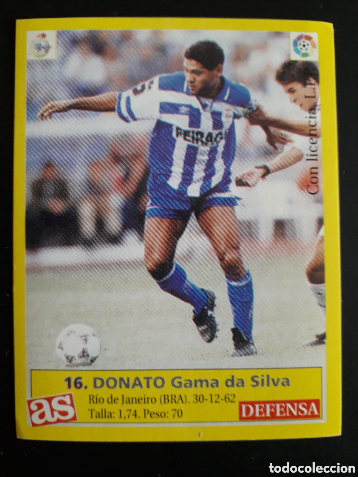 Cartes &agrave; collectionner de Football: DONATO DEPORTIVO DE LA CORU&Ntilde;A N&deg; 16 DIARIO AS LIGA 1995 1996 95 96 SIN PEGAR PEDIDO M&Iacute;NIMO 3&euro;