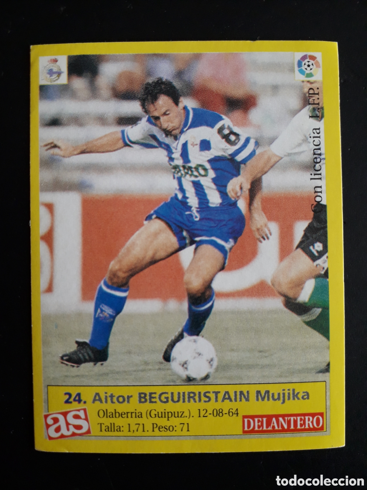 Cartes &agrave; collectionner de Football: BEGUIRISTAIN DEPORTIVO DE LA CORU&Ntilde;A N&deg; 24 DIARIO AS LIGA 1995 1996 95 96 SIN PEGAR PEDIDO M&Iacute;NIMO 3&euro;