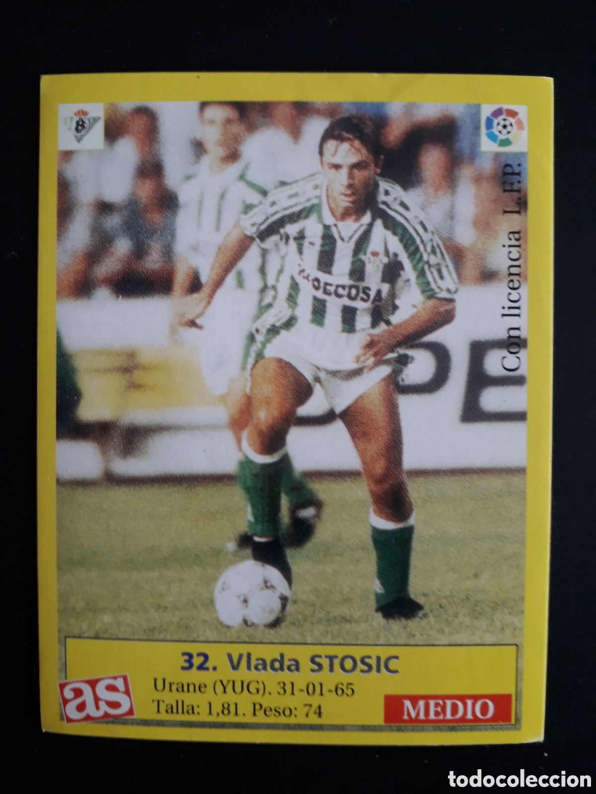 Cartes &agrave; collectionner de Football: STOSIC BETIS N&deg; 32 DIARIO AS LIGA 1995 1996 95 96 SIN PEGAR PEDIDO M&Iacute;NIMO 3&euro;