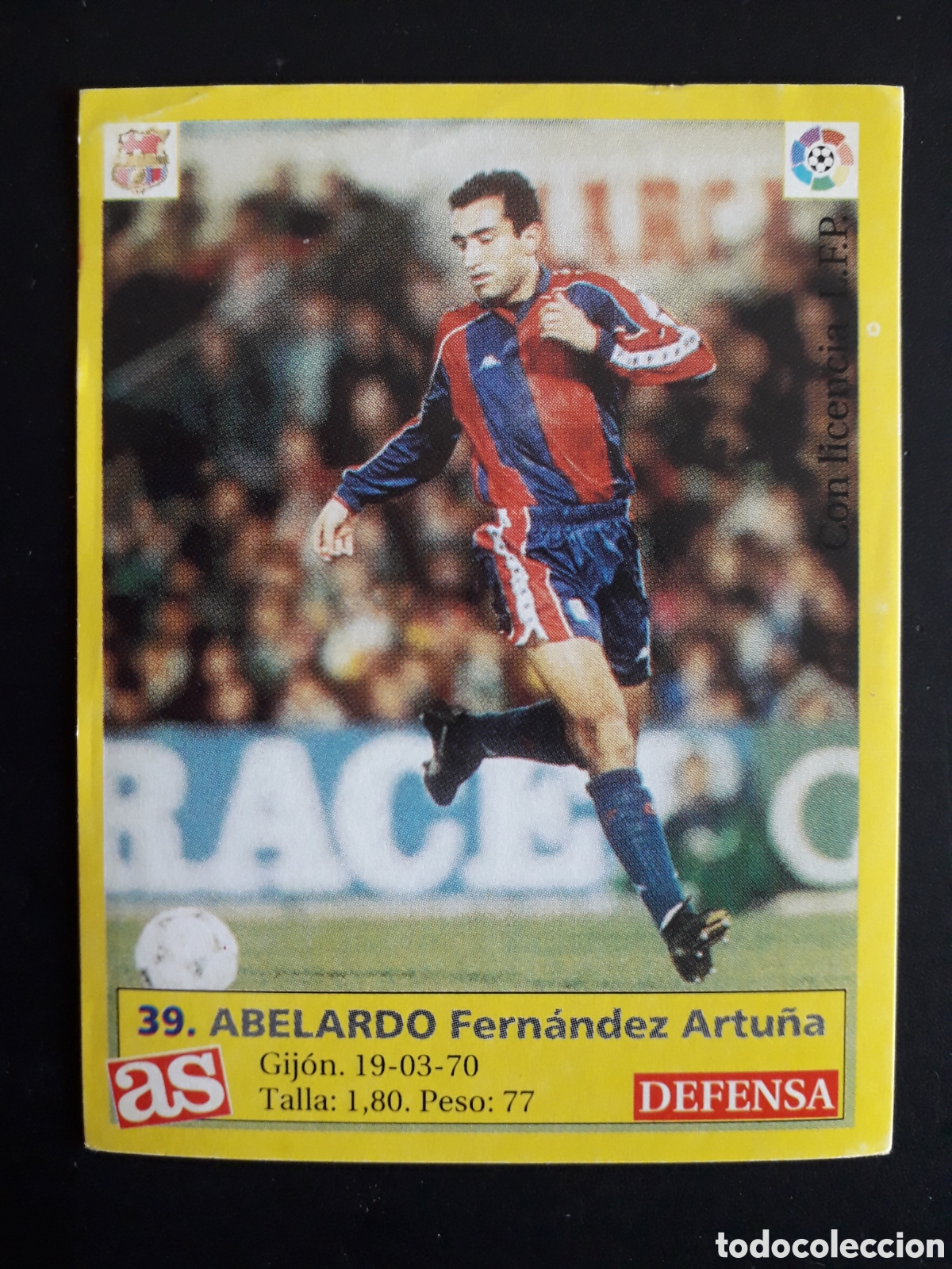 Cartes &agrave; collectionner de Football: ABELARDO FC BARCELONA N&deg; 39 DIARIO AS LIGA 1995 1996 95 96 SIN PEGAR PEDIDO M&Iacute;NIMO 3&euro;