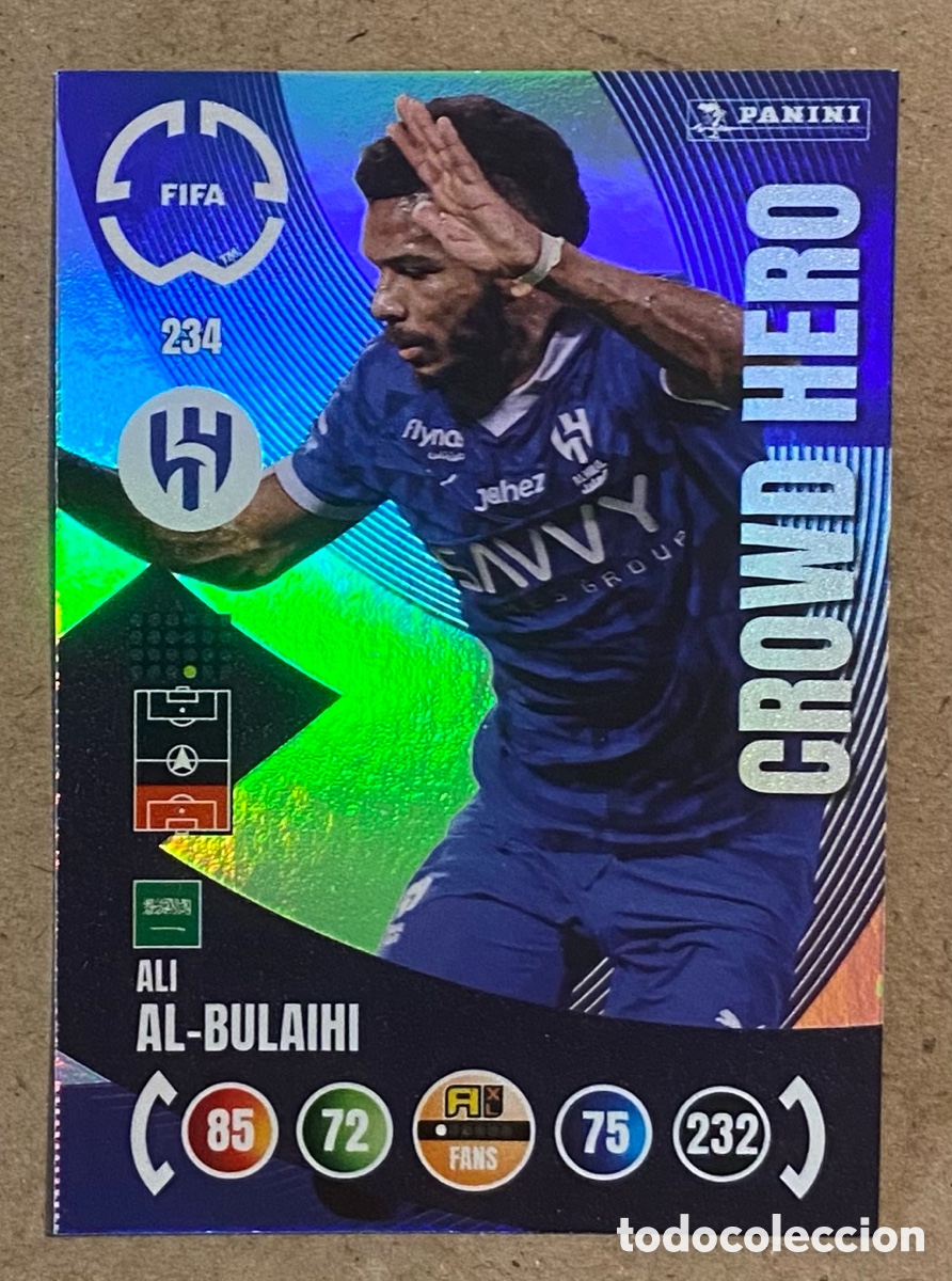 Football Stickers: ALI AL-BULAIHI (AL-HILAL). ADRENALYN 2025. CLUB WORLD CUP 25. CROWD HERO.