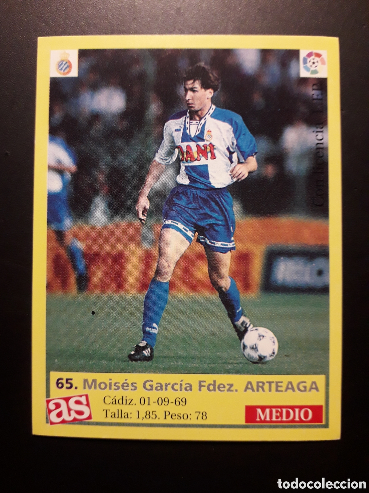 Cartes &agrave; collectionner de Football: ARTEAGA RCD ESPA&Ntilde;OL N&deg; 65 DIARIO AS LIGA 1995 1996 95 96 SIN PEGAR PEDIDO M&Iacute;NIMO 3&euro;