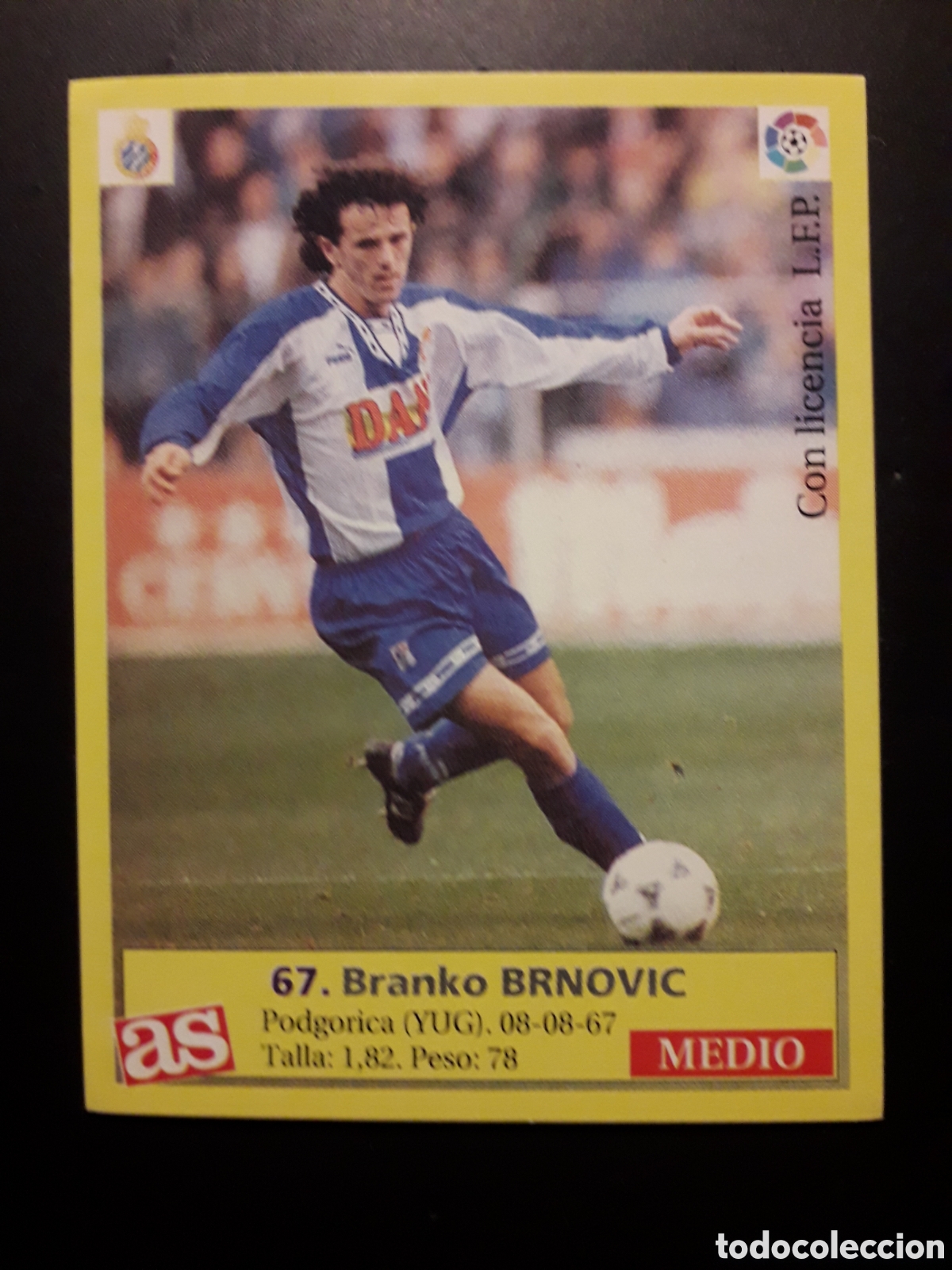 Cartes &agrave; collectionner de Football: BRNOVIC RCD ESPA&Ntilde;OL N&deg; 67 DIARIO AS LIGA 1995 1996 95 96 SIN PEGAR PEDIDO M&Iacute;NIMO 3&euro;
