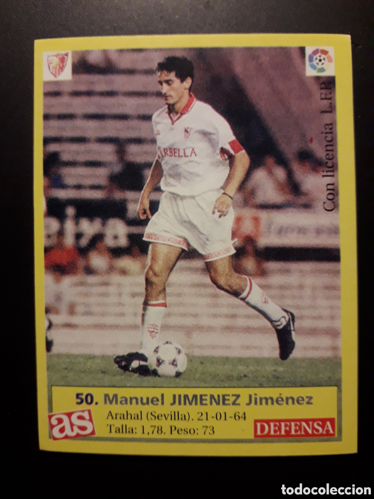 Cartes &agrave; collectionner de Football: JIM&Eacute;NEZ SEVILLA N&deg; 50 DIARIO AS LIGA 1995 1996 95 96 SIN PEGAR PEDIDO M&Iacute;NIMO 3&euro;