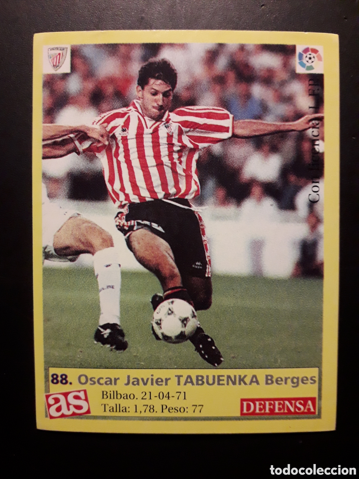 Cartes &agrave; collectionner de Football: TABUENKA ATHLETIC DE BILBAO N&deg; 88 DIARIO AS LIGA 1995 1996 95 96 SIN PEGAR PEDIDO M&Iacute;NIMO 3&euro;