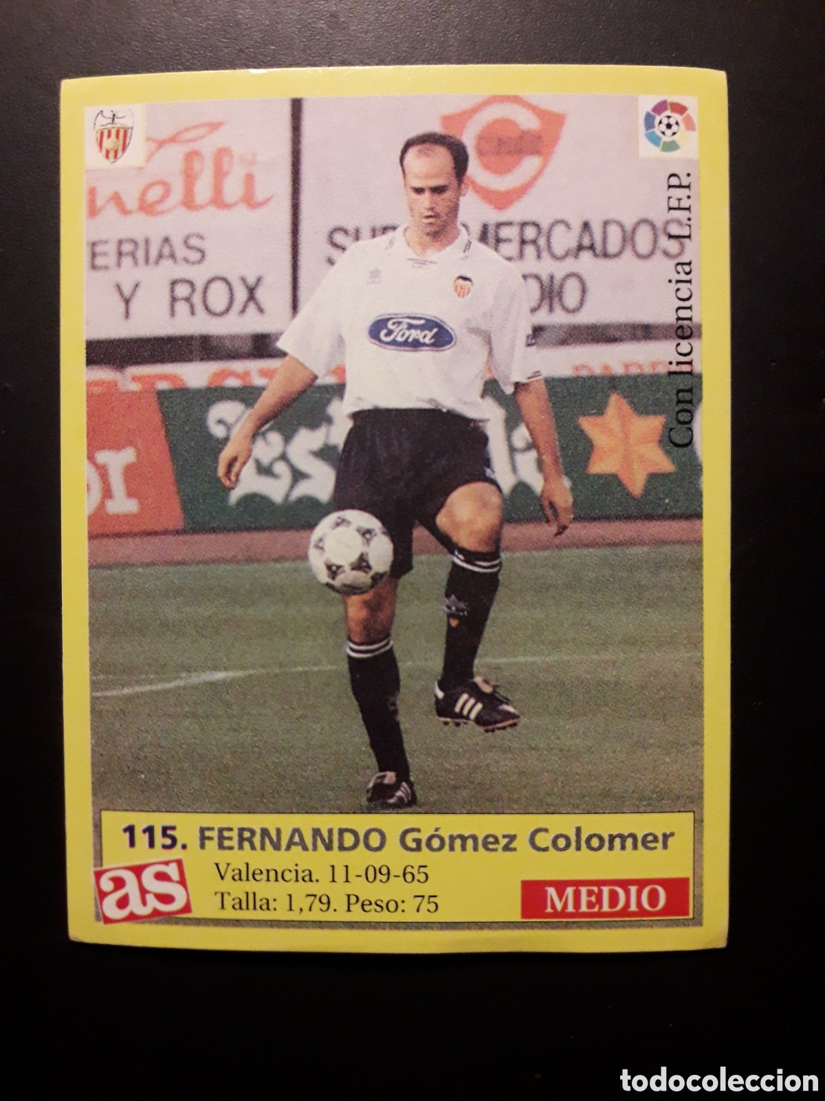Cartes &agrave; collectionner de Football: FERNANDO VALENCIA CF N&deg; 115 DIARIO AS LIGA 1995 1996 95 96 SIN PEGAR PEDIDO M&Iacute;NIMO 3&euro;