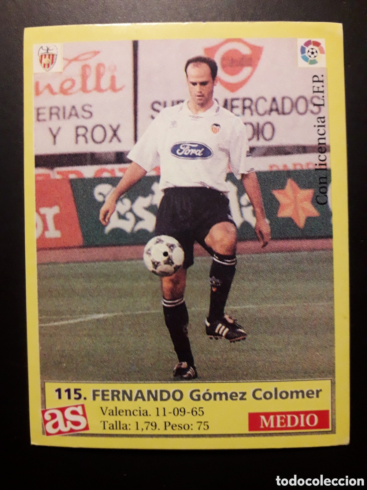 Cartes &agrave; collectionner de Football: FERNANDO VALENCIA CF N&deg; 115 DIARIO AS LIGA 1995 1996 95 96 SIN PEGAR PEDIDO M&Iacute;NIMO 3&euro;