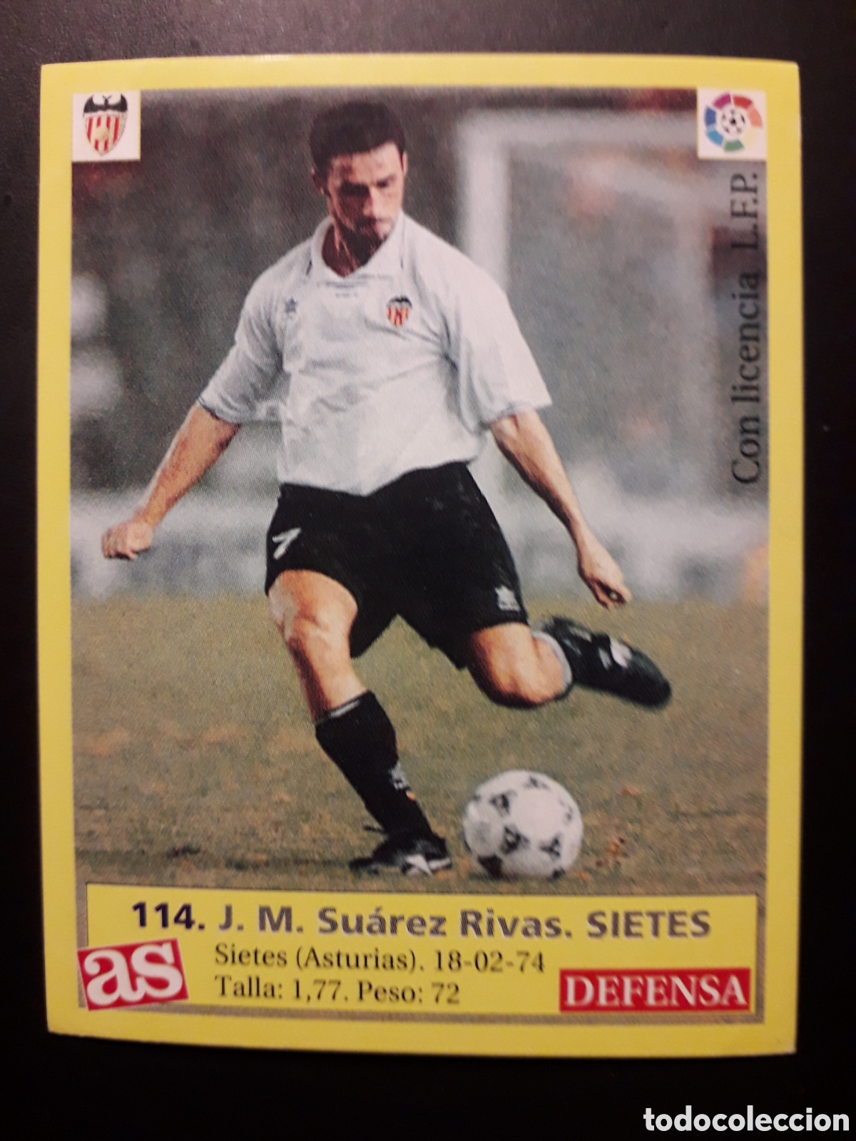 Cartes &agrave; collectionner de Football: SIETES VALENCIA CF N&deg; 114 DIARIO AS LIGA 1995 1996 95 96 SIN PEGAR PEDIDO M&Iacute;NIMO 3&euro;