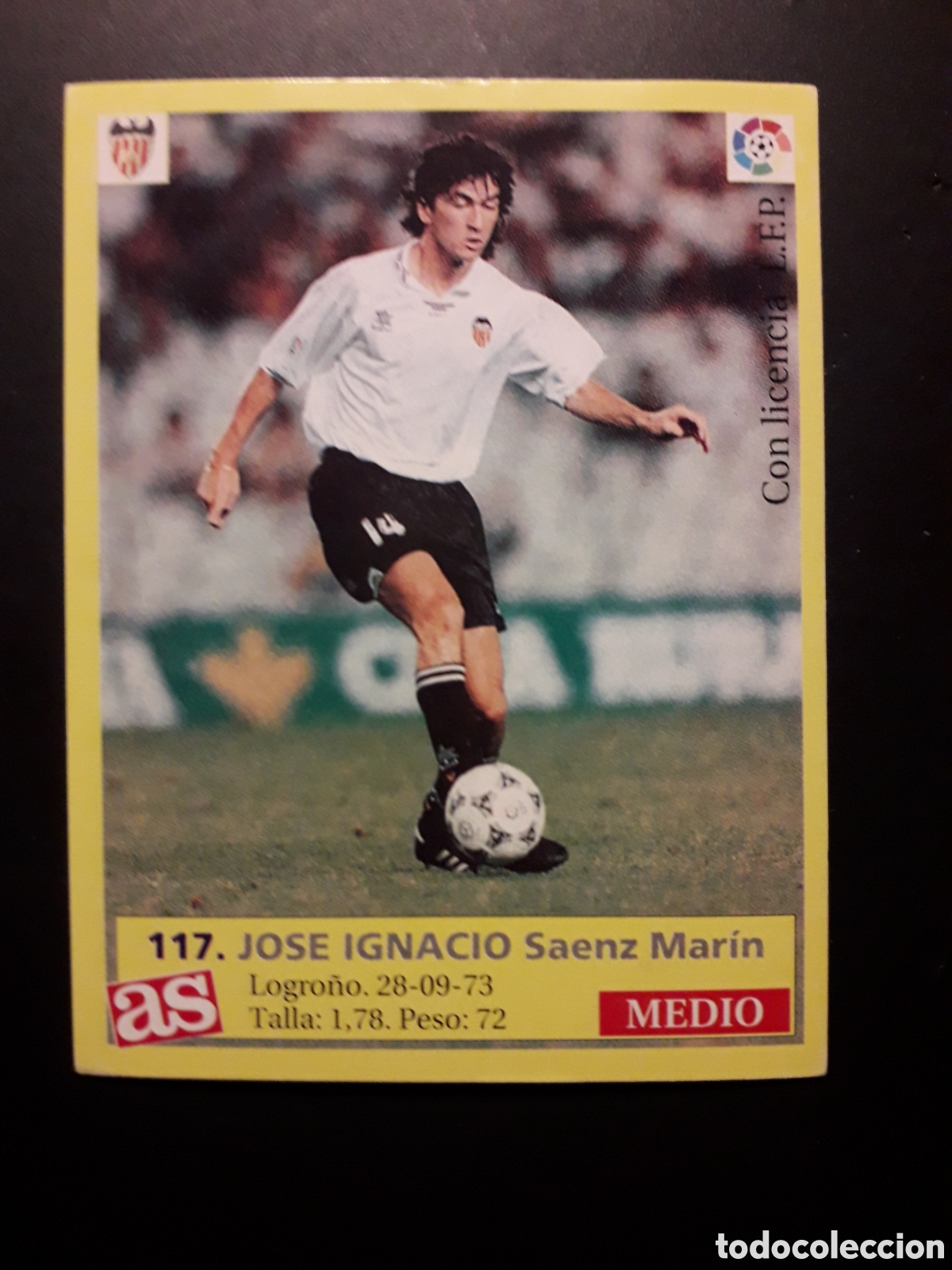 Cartes &agrave; collectionner de Football: JOS&Eacute; IGNACIO VALENCIA CF N&deg; 117 DIARIO AS LIGA 1995 1996 95 96 SIN PEGAR PEDIDO M&Iacute;NIMO 3&euro;