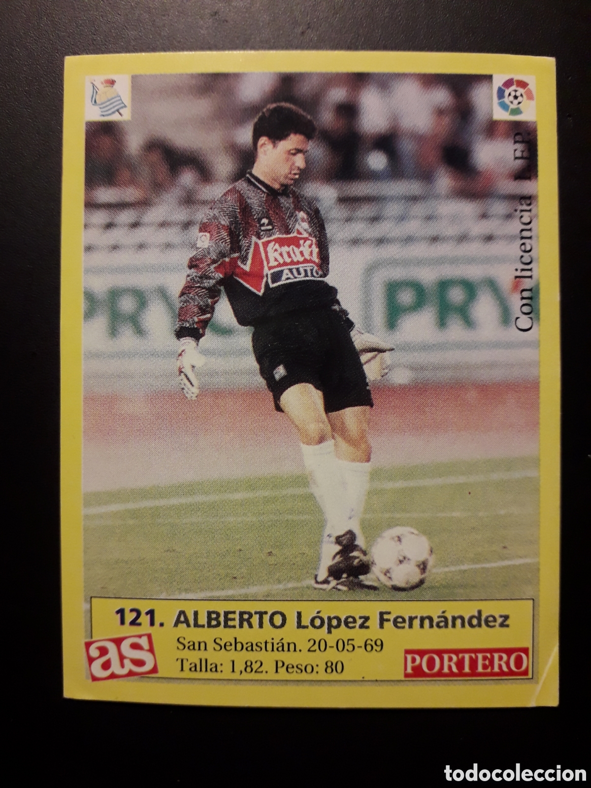 Football Stickers: ALBERTO REAL SOCIEDAD N&deg; 121 DIARIO AS LIGA 1995 1996 95 96 SIN PEGAR PEDIDO M&Iacute;NIMO 3&euro;