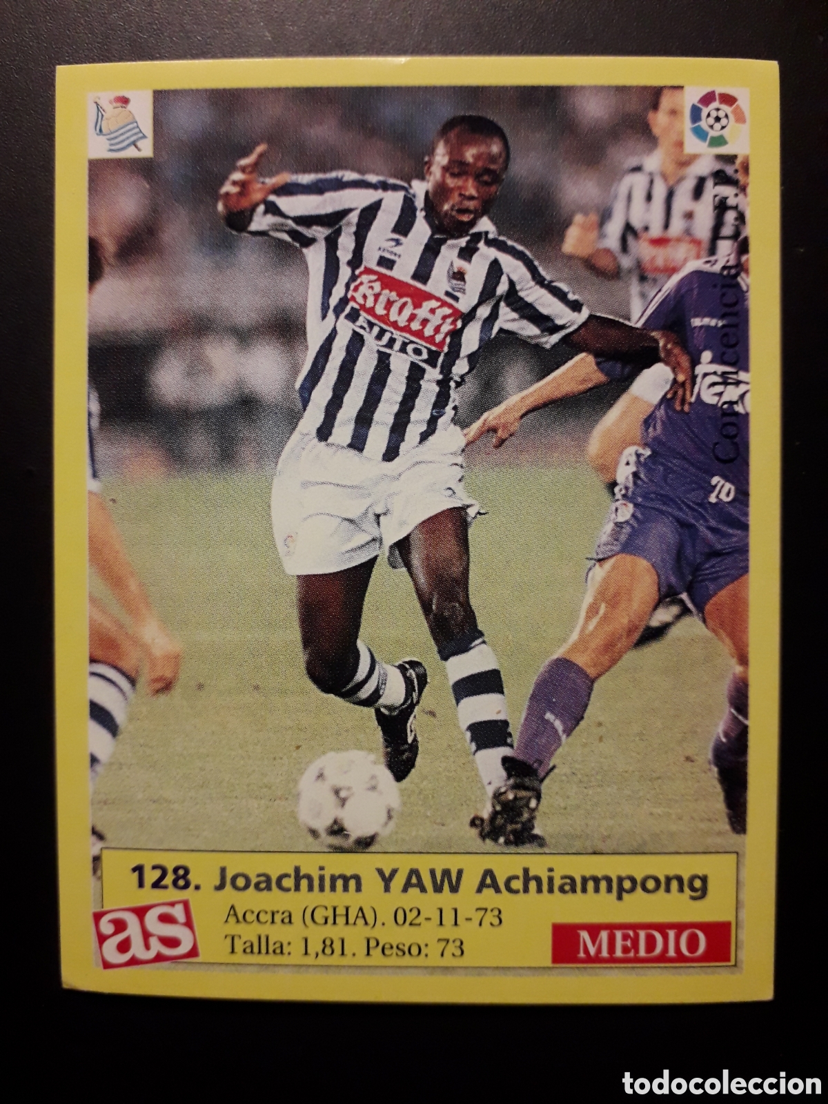 Football Stickers: YAW REAL SOCIEDAD N&deg; 128 DIARIO AS LIGA 1995 1996 95 96 SIN PEGAR PEDIDO M&Iacute;NIMO 3&euro;