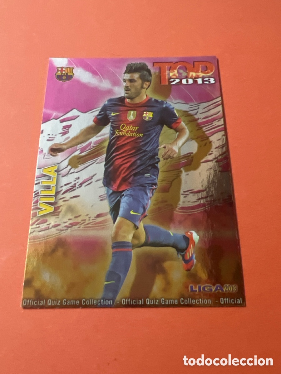 Cromos de F&uacute;tbol: C9904. MUNDICROMO 2012 2013 QUIZ GAME 12 13 TOP 11 - VILLA - N&ordm; 0633 - FONDO BRILLO LISO FUCSIA