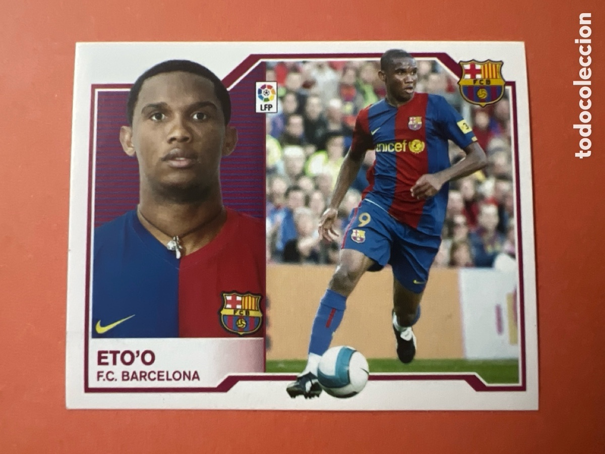Fu&szlig;ball-Sticker: C10138. Cromo liga este 07/08. Eto'o. Barcelona. Nunca pegado.