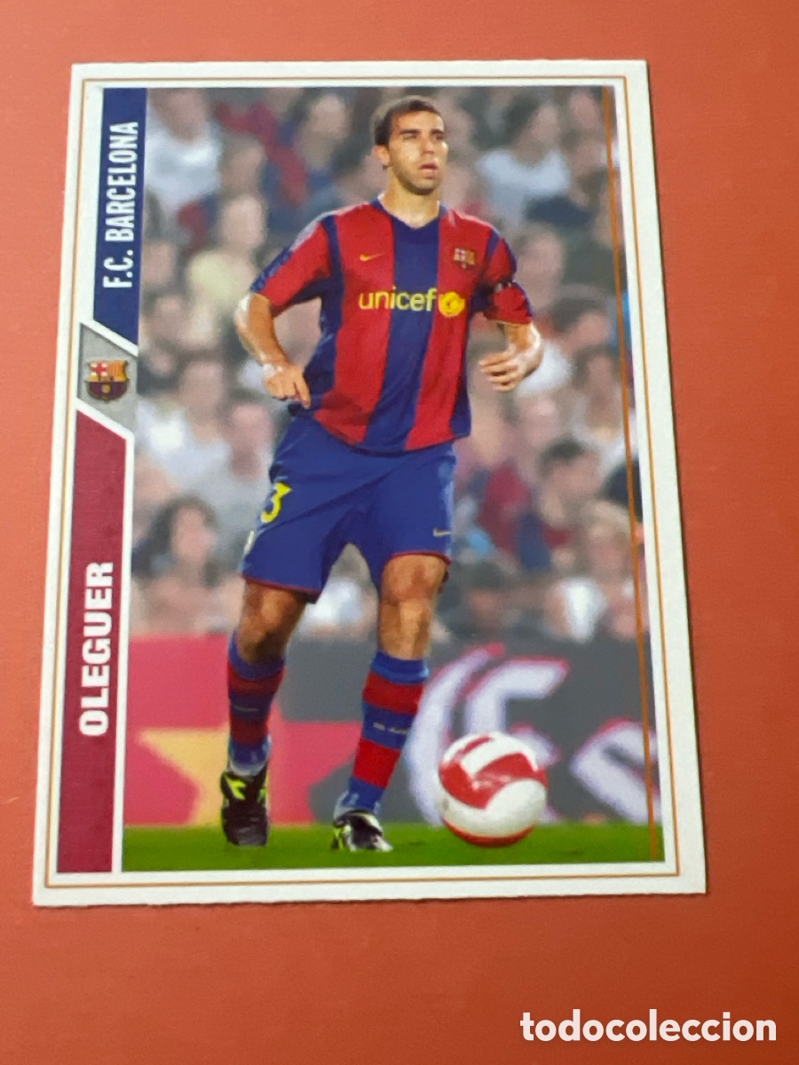 Figurine di Calcio: C398. F&Uacute;TBOL CROMO N&ordm; 34 OLEGUER (ALTA) F.C. BARCELONA MUNDICROMO 2007 2008