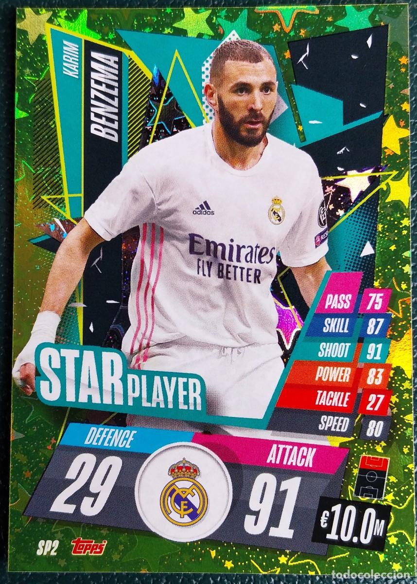 Cromos de F&uacute;tbol: SP2 BENZEMA REAL MADRID STAR PLAYER CHAMPIONS LEAGUE 20 21 FICHAS ALBUM TOPPS MATCH ATTAX 2020 2021
