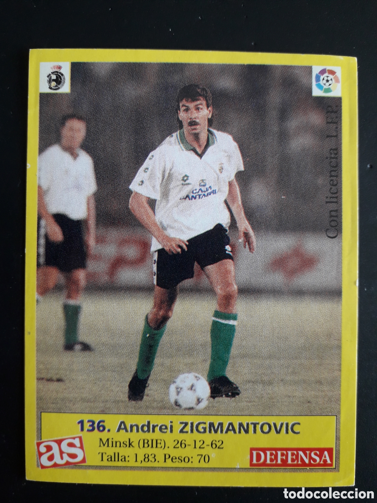 Football Stickers: ZIGMANTOVIC RACING DE SANTANDER N&deg; 136 DIARIO AS LIGA 1995 1996 95 96 SIN PEGAR PEDIDO M&Iacute;NIMO 3&euro;